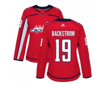 Women Adidas Washington Capitals #19 Nicklas Backstrom Red Home Authentic Stitched NHL Jersey