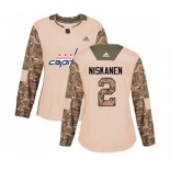 Women Adidas Washington Capitals #2 Matt Niskanen Authentic Camo Veterans Day Practice NHL Jersey