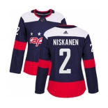 Women Adidas Washington Capitals #2 Matt Niskanen Authentic Navy Blue 2018 Stadium Series NHL Jersey