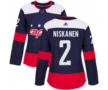 Women Adidas Washington Capitals #2 Matt Niskanen Authentic Navy Blue 2018 Stadium Series NHL Jersey