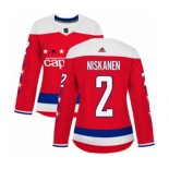 Women Adidas Washington Capitals #2 Matt Niskanen Authentic Red Alternate NHL Jersey