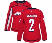 Women Adidas Washington Capitals #2 Matt Niskanen Premier Red Home NHL Jersey