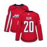 Women Adidas Washington Capitals #20 Lars Eller Premier Red Home NHL Jersey