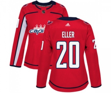 Women Adidas Washington Capitals #20 Lars Eller Premier Red Home NHL Jersey