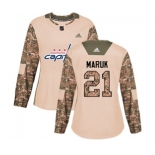 Women Adidas Washington Capitals #21 Dennis Maruk Authentic Camo Veterans Day Practice NHL Jersey