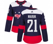 Women Adidas Washington Capitals #21 Dennis Maruk Authentic Navy Blue 2018 Stadium Series NHL Jersey