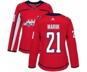 Women Adidas Washington Capitals #21 Dennis Maruk Premier Red Home NHL Jersey