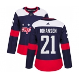 Women Adidas Washington Capitals #21 Lucas Johansen Authentic Navy Blue 2018 Stadium Series NHL Jersey