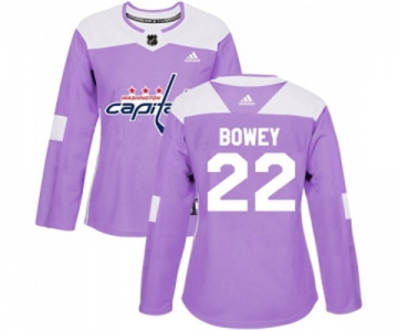 Women Adidas Washington Capitals #22 Madison Bowey Authentic Purple Fights Cancer Practice NHL Jersey