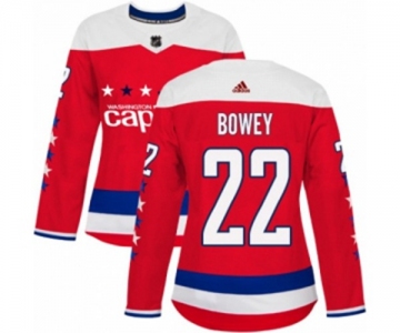 Women Adidas Washington Capitals #22 Madison Bowey Authentic Red Alternate NHL Jersey