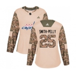 Women Adidas Washington Capitals #25 Devante Smith-Pelly Authentic Camo Veterans Day Practice NHL Jersey