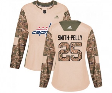 Women Adidas Washington Capitals #25 Devante Smith-Pelly Authentic Camo Veterans Day Practice NHL Jersey