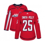 Women Adidas Washington Capitals #25 Devante Smith-Pelly Premier Red Home NHL Jersey