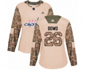 Women Adidas Washington Capitals #26 Nic Dowd Authentic Camo Veterans Day Practice NHL Jersey