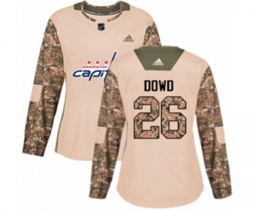 Women Adidas Washington Capitals #26 Nic Dowd Authentic Camo Veterans Day Practice NHL Jersey