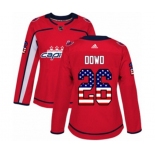 Women Adidas Washington Capitals #26 Nic Dowd Authentic Red USA Flag Fashion NHL Jersey