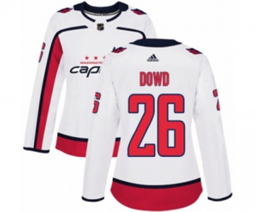 Women Adidas Washington Capitals #26 Nic Dowd Authentic White Away NHL Jersey