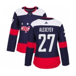 Women Adidas Washington Capitals #27 Alexander Alexeyev Authentic Navy Blue 2018 Stadium Series NHL Jersey