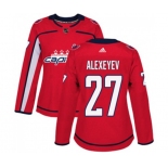 Women Adidas Washington Capitals #27 Alexander Alexeyev Premier Red Home NHL Jersey