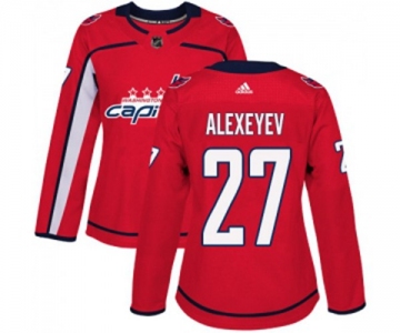 Women Adidas Washington Capitals #27 Alexander Alexeyev Premier Red Home NHL Jersey