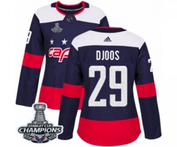 Women Adidas Washington Capitals #29 Christian Djoos Authentic Navy Blue 2018 Stadium Series 2018 Stanley Cup Final Champions NHL Jersey