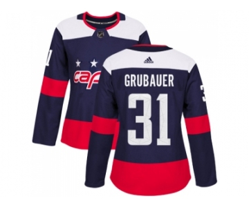 Women Adidas Washington Capitals #31 Philipp Grubauer Navy Authentic 2018 Stadium Series Stitched NHL Jersey