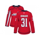 Women Adidas Washington Capitals #31 Philipp Grubauer Red Home Authentic Stitched NHL Jersey