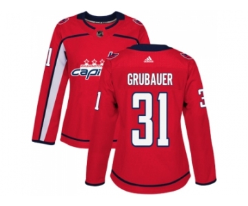 Women Adidas Washington Capitals #31 Philipp Grubauer Red Home Authentic Stitched NHL Jersey