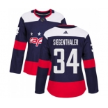 Women Adidas Washington Capitals #34 Jonas Siegenthaler Authentic Navy Blue 2018 Stadium Series NHL Jersey