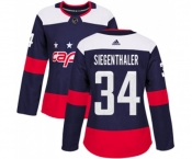 Women Adidas Washington Capitals #34 Jonas Siegenthaler Authentic Navy Blue 2018 Stadium Series NHL Jersey