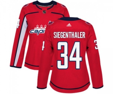 Women Adidas Washington Capitals #34 Jonas Siegenthaler Premier Red Home NHL Jersey