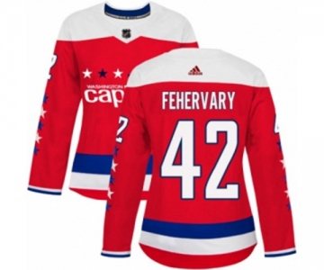 Women Adidas Washington Capitals #42 Martin Fehervary Authentic Red Alternate NHL Jersey