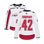 Women Adidas Washington Capitals #42 Martin Fehervary Authentic White Away NHL Jersey