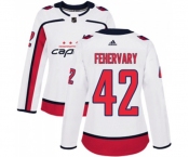 Women Adidas Washington Capitals #42 Martin Fehervary Authentic White Away NHL Jersey