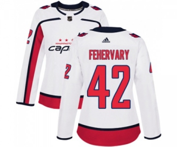 Women Adidas Washington Capitals #42 Martin Fehervary Authentic White Away NHL Jersey