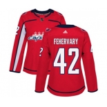 Women Adidas Washington Capitals #42 Martin Fehervary Premier Red Home NHL Jersey