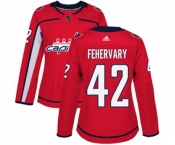 Women Adidas Washington Capitals #42 Martin Fehervary Premier Red Home NHL Jersey