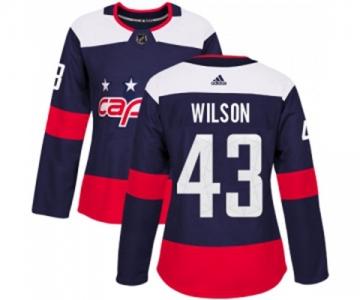 Women Adidas Washington Capitals #43 Tom Wilson Authentic Navy Blue 2018 Stadium Series NHL Jersey