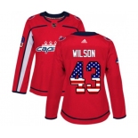 Women Adidas Washington Capitals #43 Tom Wilson Authentic Red USA Flag Fashion NHL Jersey