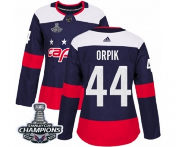 Women Adidas Washington Capitals #44 Brooks Orpik Authentic Navy Blue 2018 Stadium Series 2018 Stanley Cup Final Champions NHL Jersey