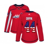 Women Adidas Washington Capitals #44 Brooks Orpik Authentic Red USA Flag Fashion NHL Jersey