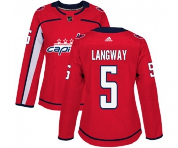 Women Adidas Washington Capitals #5 Rod Langway Premier Red Home NHL Jersey