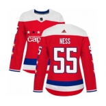 Women Adidas Washington Capitals #55 Aaron Ness Authentic Red Alternate NHL Jersey