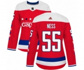 Women Adidas Washington Capitals #55 Aaron Ness Premier Red Alternate NHL Jersey