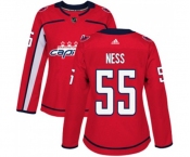 Women Adidas Washington Capitals #55 Aaron Ness Premier Red Home NHL Jersey