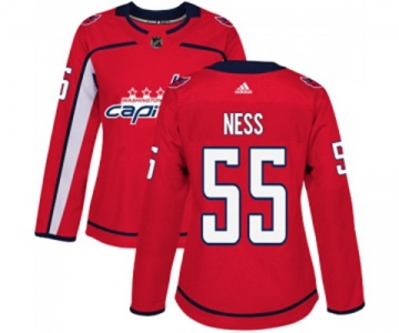 Women Adidas Washington Capitals #55 Aaron Ness Premier Red Home NHL Jersey