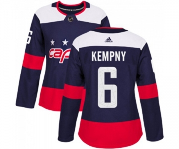 Women Adidas Washington Capitals #6 Michal Kempny Authentic Navy Blue 2018 Stadium Series NHL Jersey