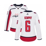 Women Adidas Washington Capitals #6 Michal Kempny Authentic White Away NHL Jersey