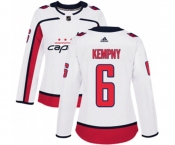 Women Adidas Washington Capitals #6 Michal Kempny Authentic White Away NHL Jersey