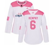 Women Adidas Washington Capitals #6 Michal Kempny Authentic White Pink Fashion NHL Jersey